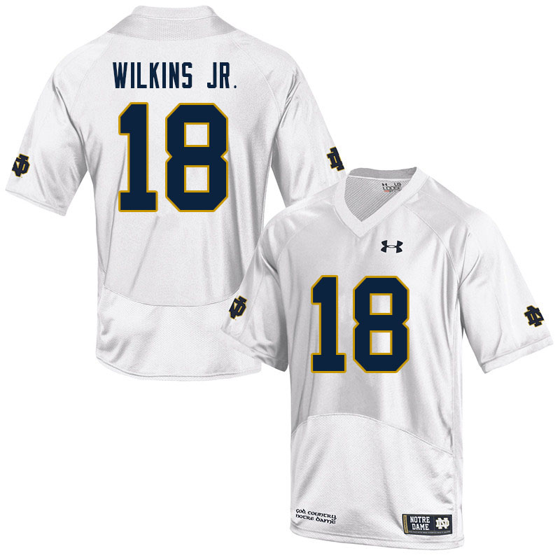 Men #18 Joe Wilkins Jr. Notre Dame Fighting Irish College Football Jerseys Sale-White